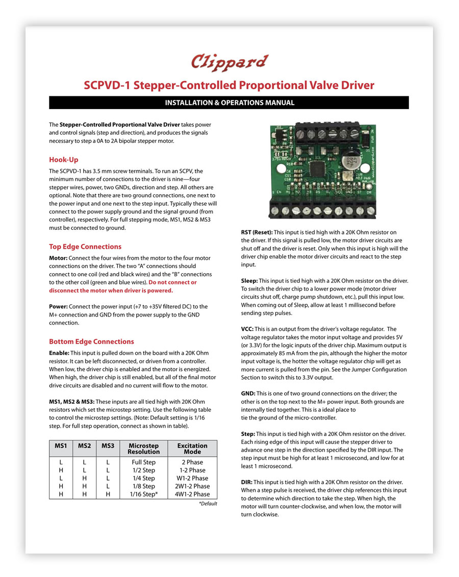 SCPVD Proportional Valve Driver I/O Manual (PDF)